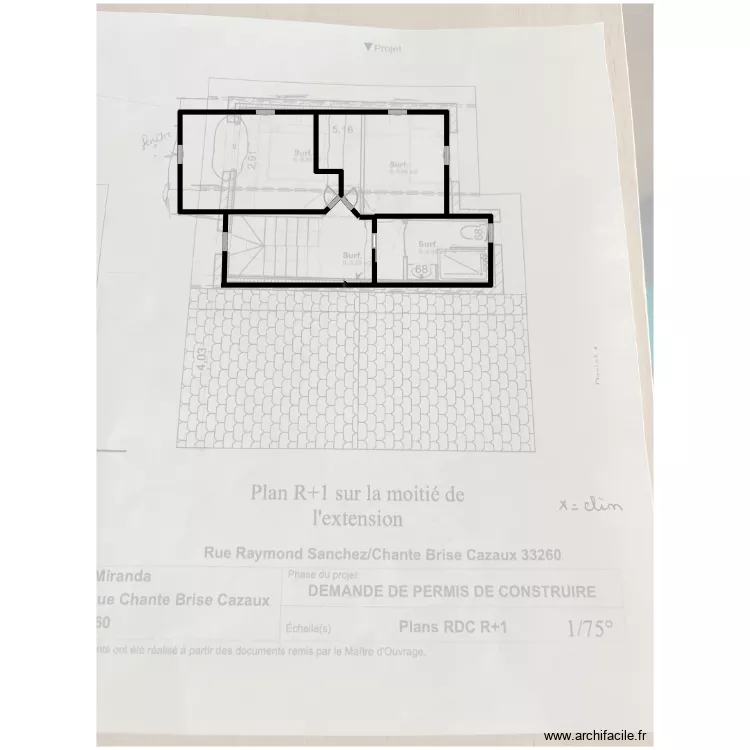 &eacute;tage maison projet 1. Plan de 