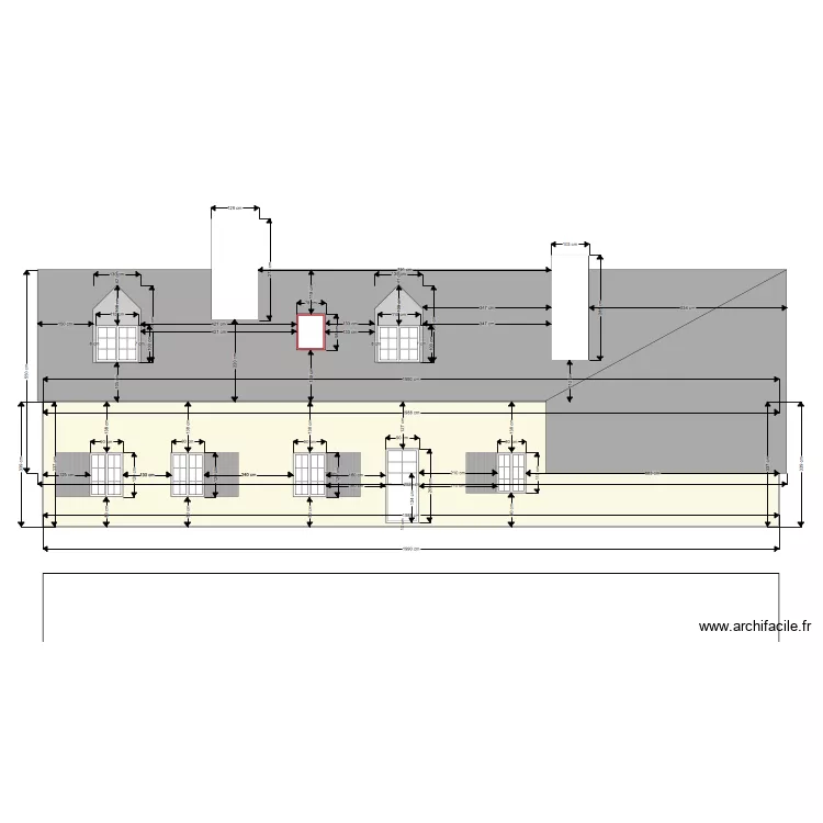 FACADE AVANT après POSE FENETRE DE TOIT. Plan de FACADE AVANT après POSE FENETRE DE TOIT. Plan de