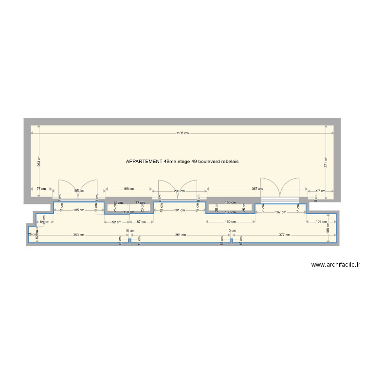 PERSO ED terrasse après travaux v3. Plan de 4 pièces et 44 m2