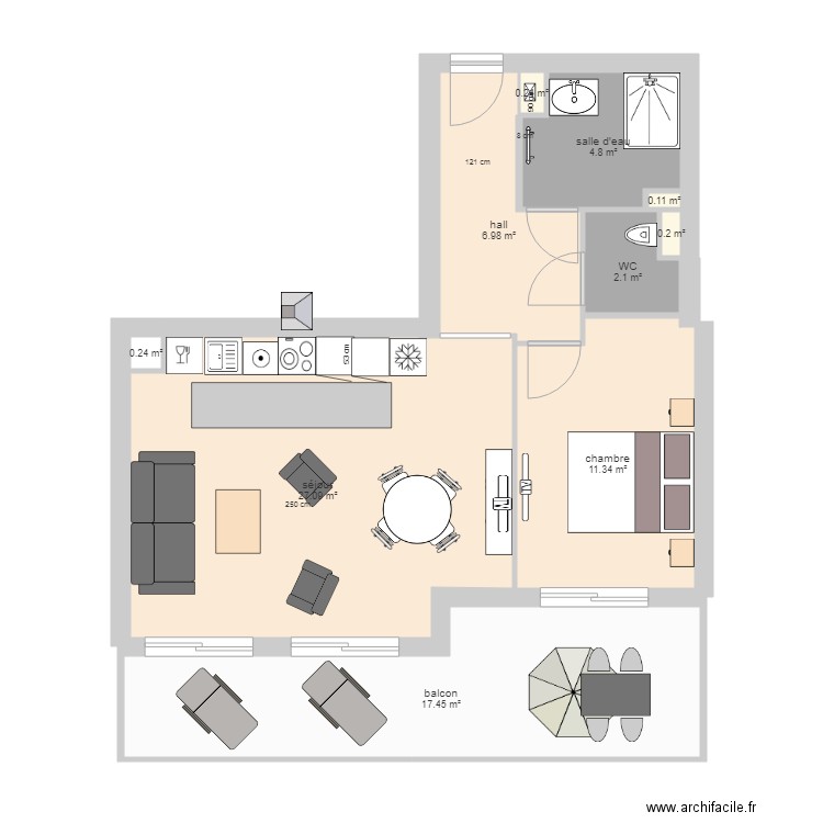 appartement montille 9 placards. Plan de 0 pièce et 0 m2