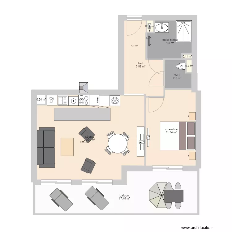 appartement montille 9 placards. Plan de 