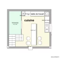 &eacute;vier devant fen&ecirc;tre et cuisson sur plan de travail