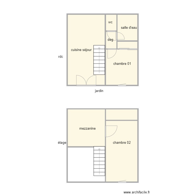 nouzille am 1242. Plan de 10 pièces et 49 m2