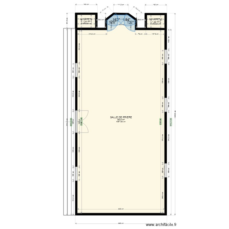 REHABILITATION M0SQUEE A SAFO 2ème PROPOS. Plan de 3 pièces et 89 m2