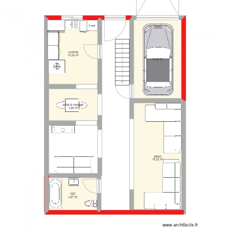 maison 90m. Plan de 0 pièce et 0 m2