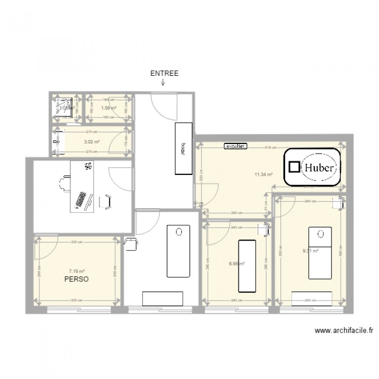 cabinet 60 m2. Plan de 0 pièce et 0 m2