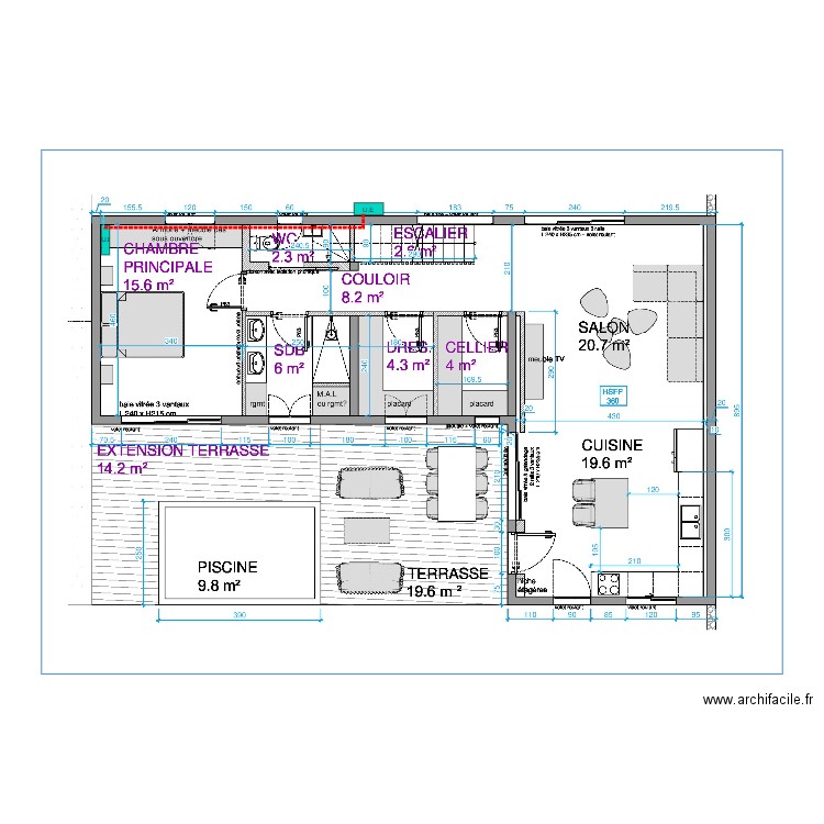 François Bourel RDC Clim deporté. Plan de 0 pièce et 0 m2