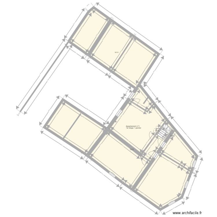 Etage Appartements -Aunis . Plan de 6 pièces et 394 m2