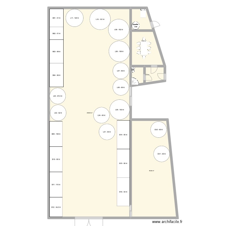 Laville. Plan de 4 pièces et 347 m2