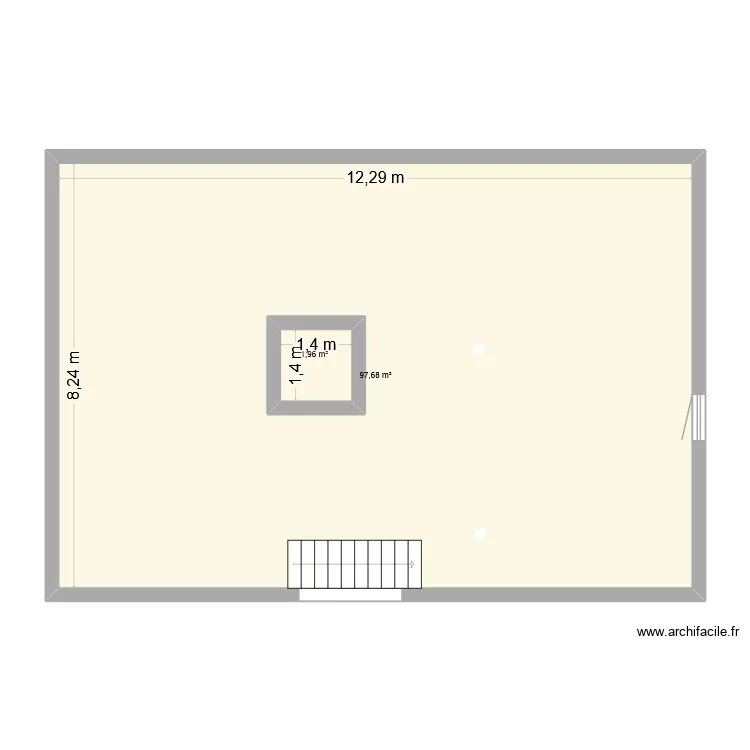&eacute;tage. Plan de 2  et 103 m²
