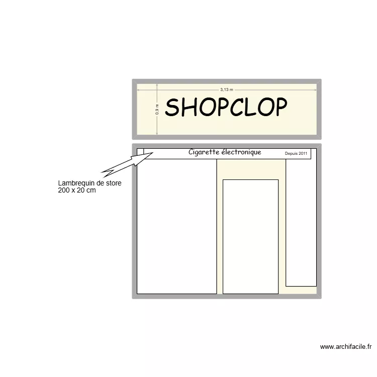 st lo enseigne. Plan de 2 et 11 m² st lo enseigne. Plan de 2 et 11 m²