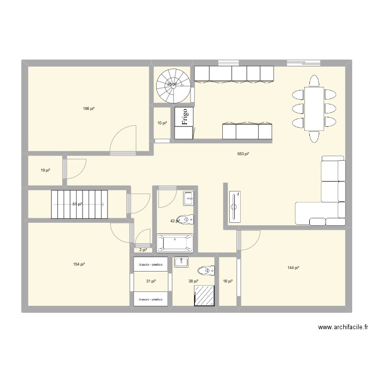 V CSC 1.1. Plan de 13 pièces et 118 m2