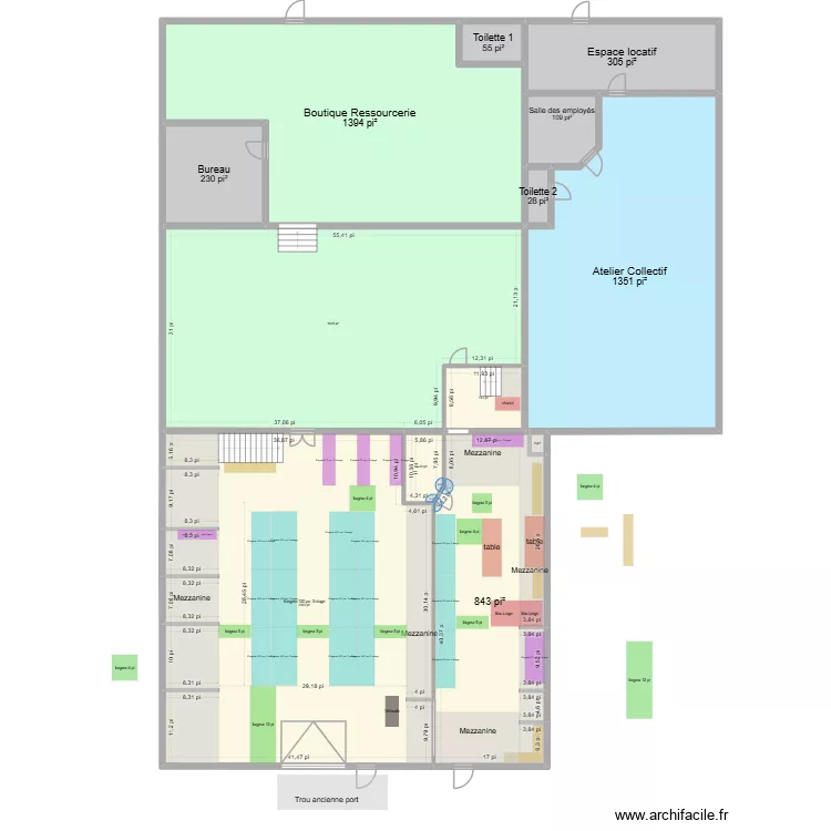R&eacute;-Ut&icirc;les_Mat_apr&egrave;sMesures_etagere v2_pour pr&eacute;sentation. Plan de 13 pièces et 757 m²