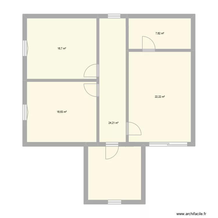 Etage. Plan de 5  et 87 m²