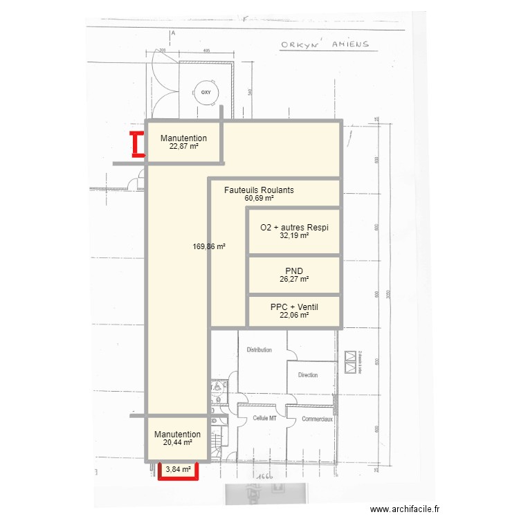 Amiens à la cible. Plan de 8 pièces et 358 m2