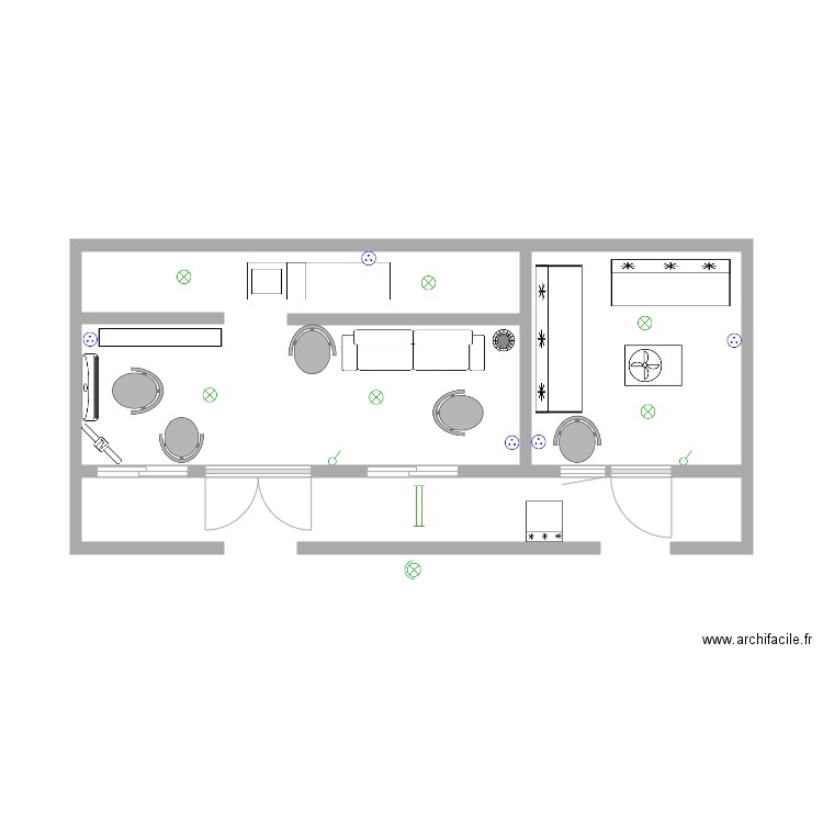 salon de coiffure. Plan de 0 pièce et 0 m2