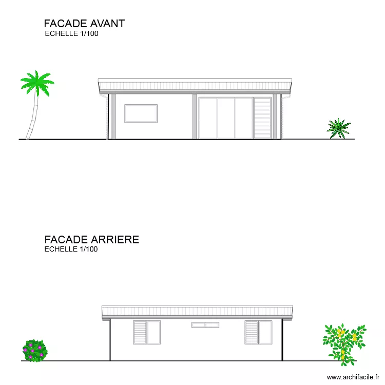 FACADE AVANT ARRIERE VAITI. Plan de FACADE AVANT ARRIERE VAITI. Plan de