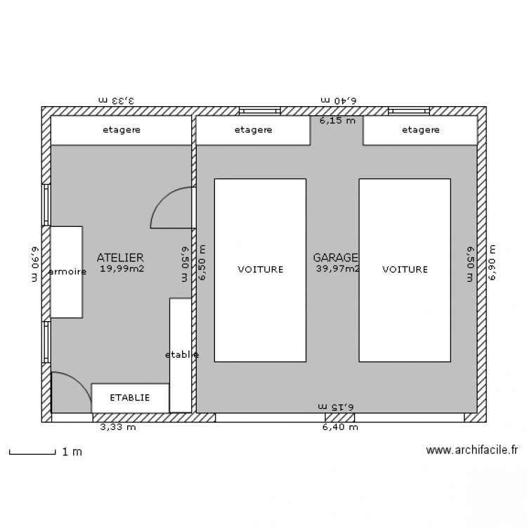  GARAGE DOUBLE   ATELIER. Plan de 0 pièce et 0 m2