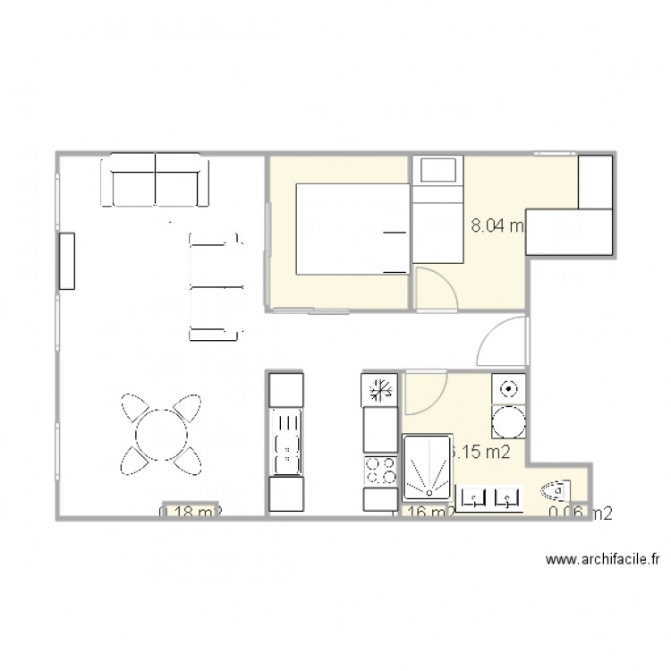 Appartement Sanary su Mer salon 3 fenetres 2 chambrettes V4bb. Plan de 0 pièce et 0 m2
