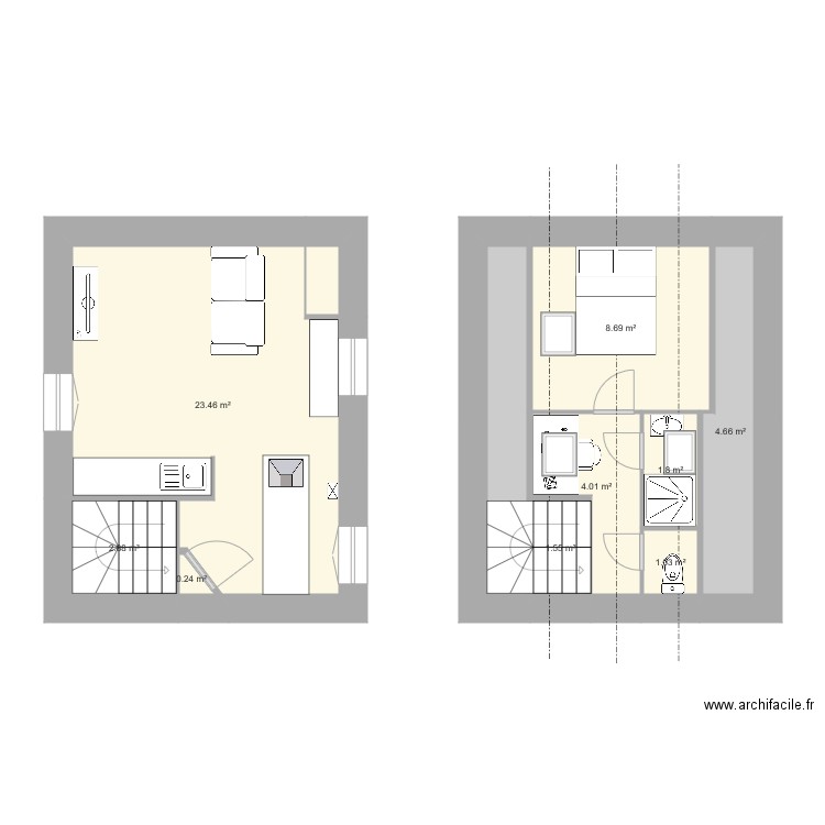 Nelet Etage 2 T2 duplex. Plan de 0 pièce et 0 m2