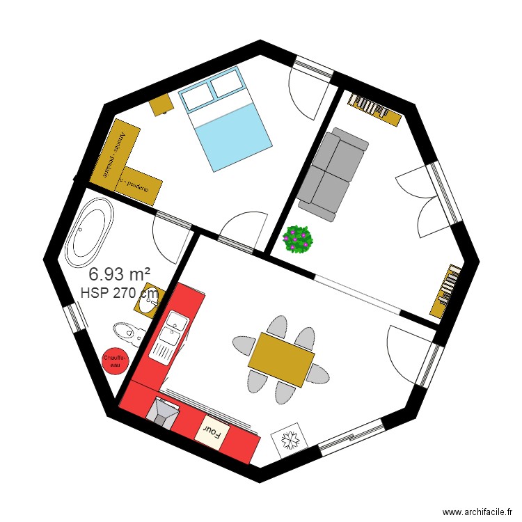 exagone. Plan de 0 pièce et 0 m2