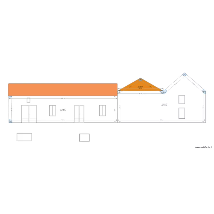 fa&ccedil;ade sud. Plan de 