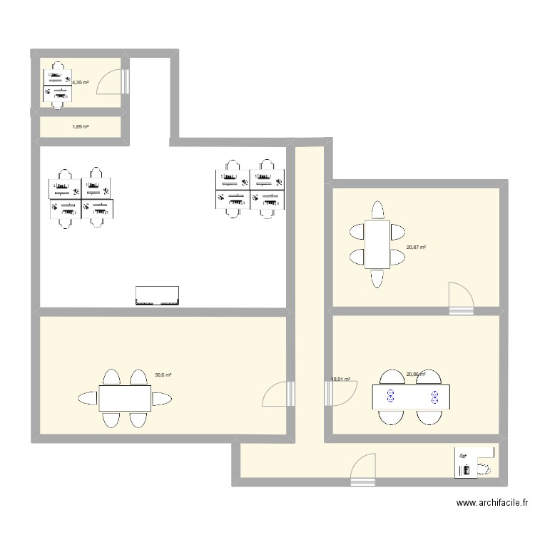 projet véritas. Plan de 6 pièces et 97 m2