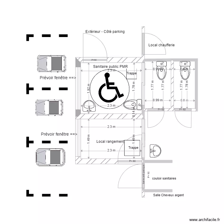 Salle polyvalente Sanitaire Ext V1. Plan de 
