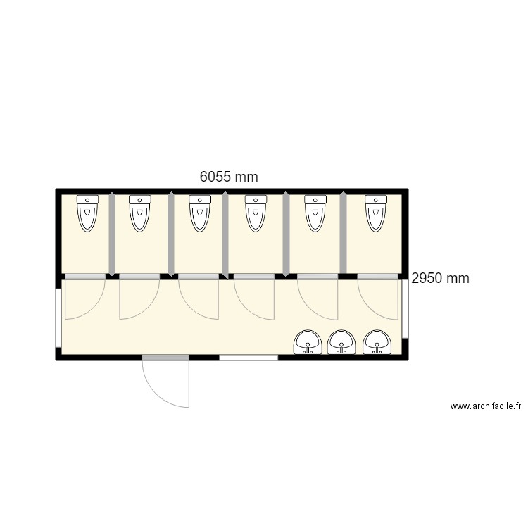 Wc Dame. Plan de 0 pièce et 0 m2