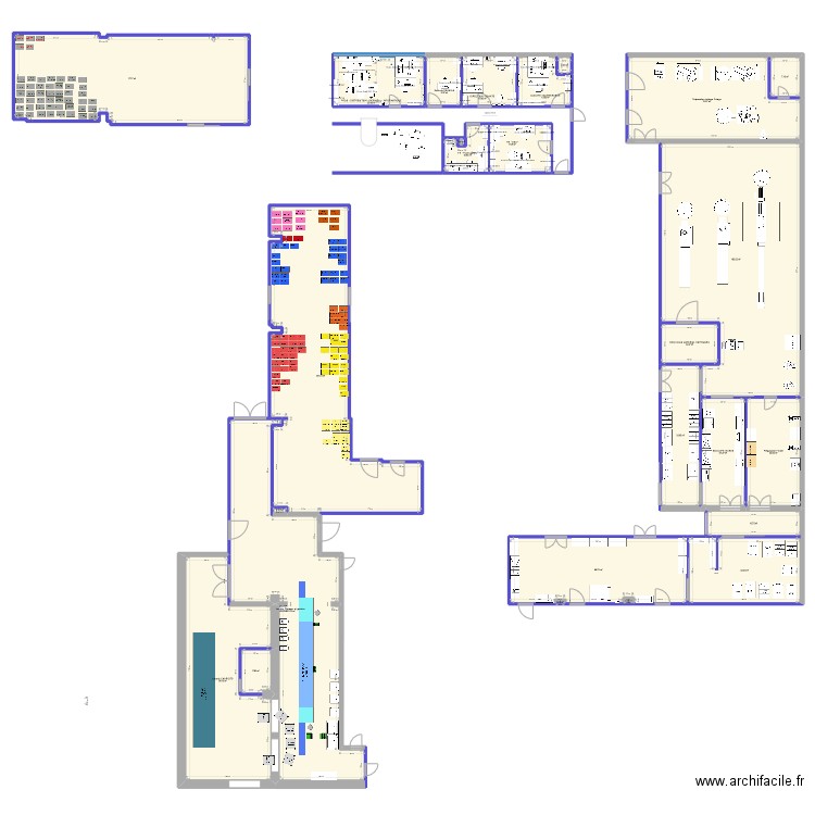 Projet Cuisines HL v25. Plan de 26 pièces et 1100 m2