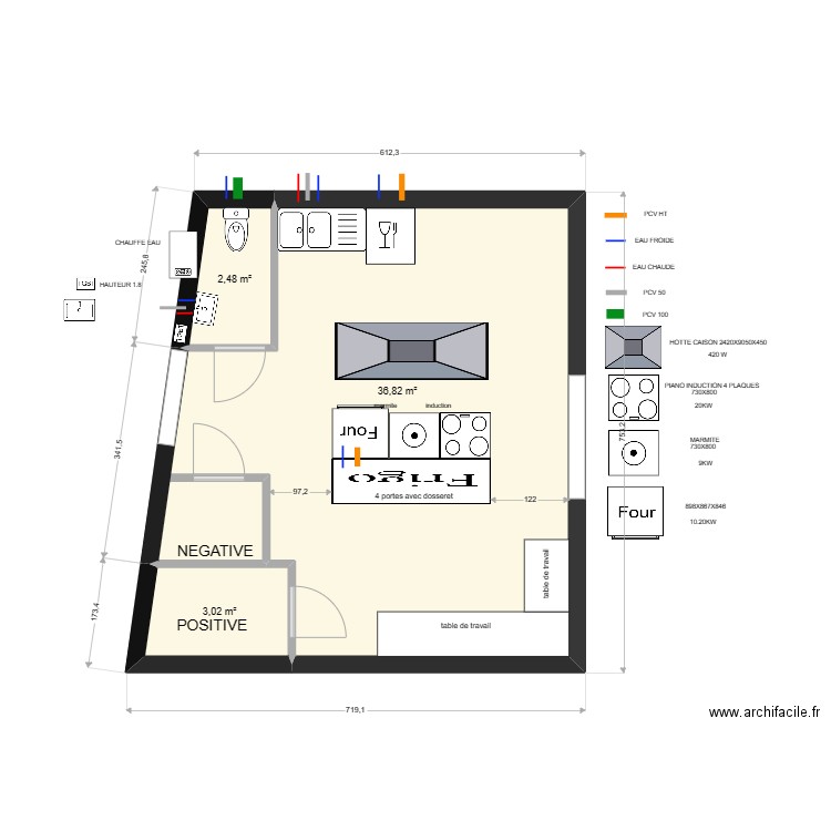 calonne 2. Plan de 3 pièces et 42 m2