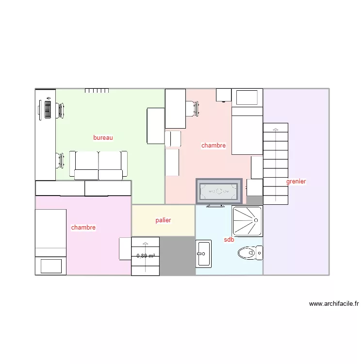 &eacute;tage. Plan de 