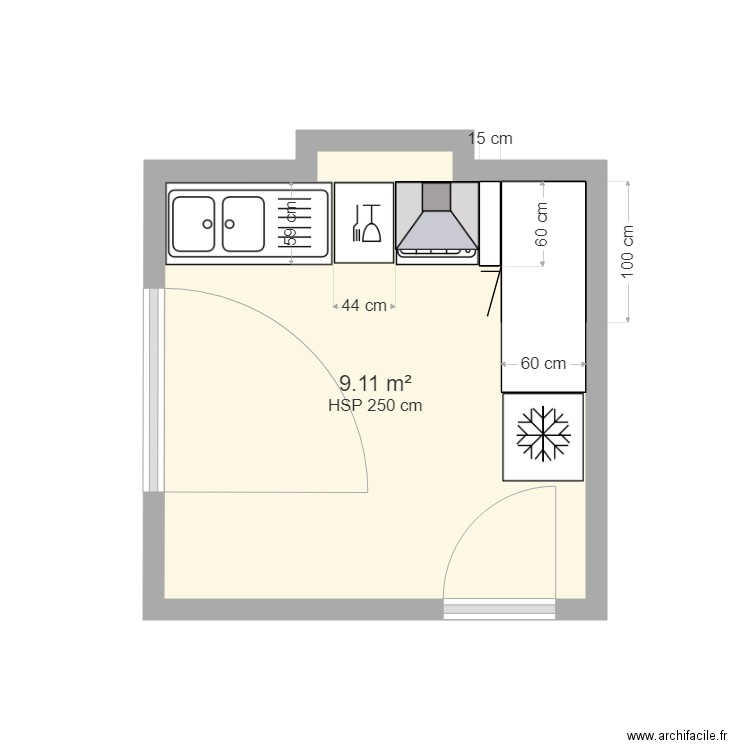 cuisine vue de haut. Plan de 0 pièce et 0 m2