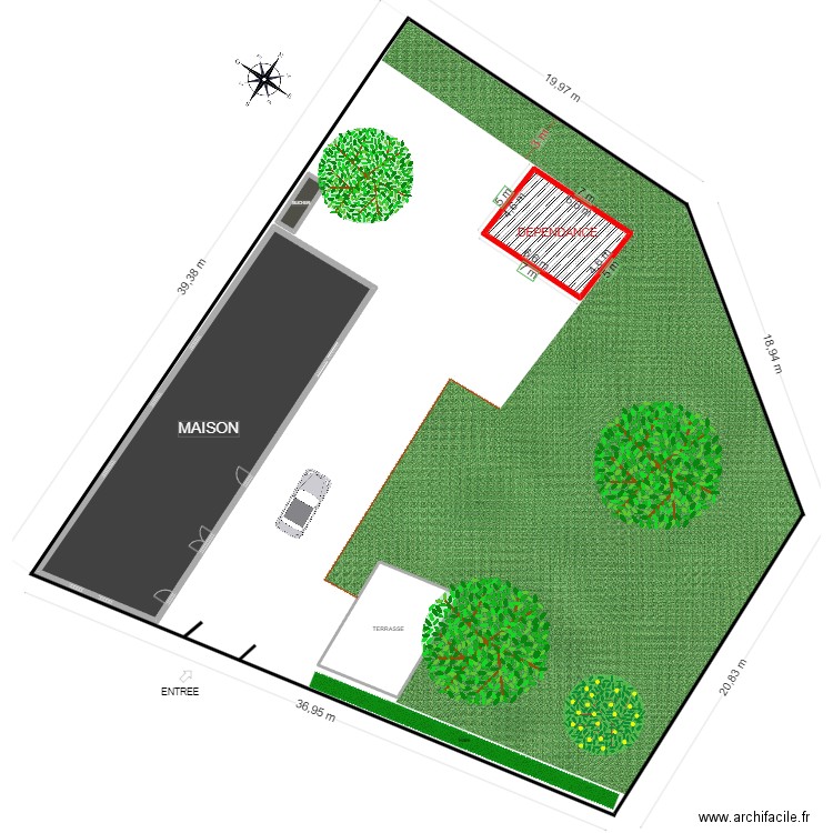 PCMI2 PLAN DE MASSE. Plan de 4 pièces et 232 m2