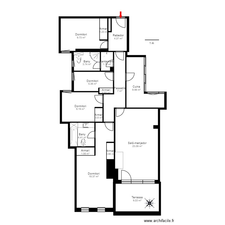 ED ALZINARET 6C ANDORRA. Plan de 39 pièces et 228 m2