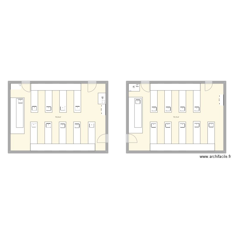 B202, B203, B204, B206. Plan de 2 pièces et 150 m2