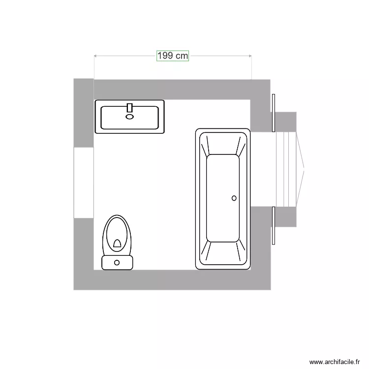 salle de bain. Plan de 