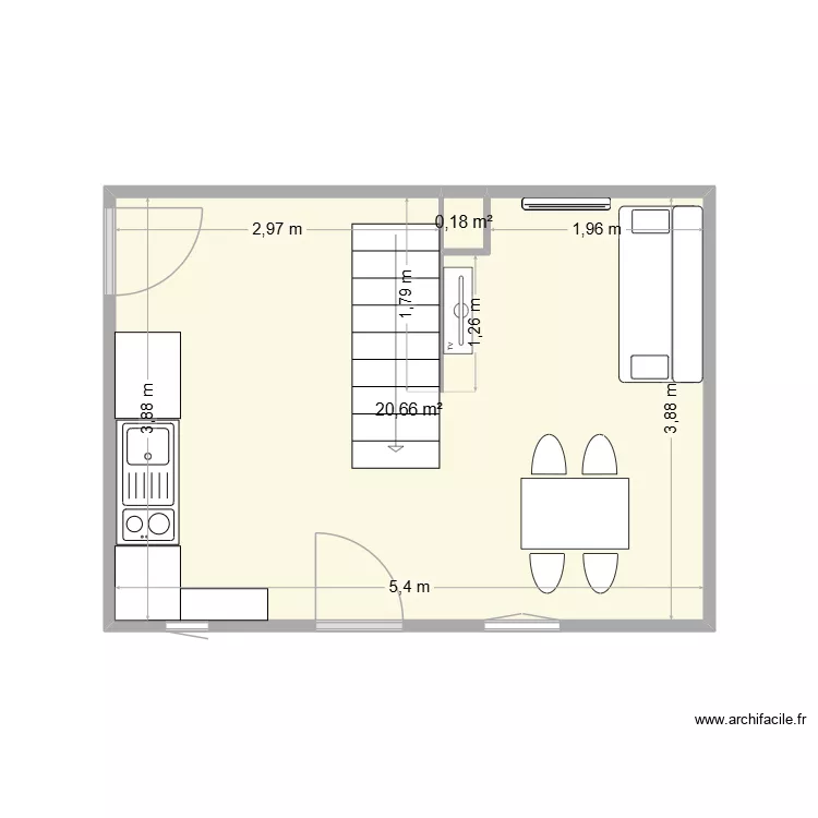le Chalet de Louise et Marie. Plan de 2 et 21 m² le Chalet de Louise et Marie. Plan de 2 et 21 m²