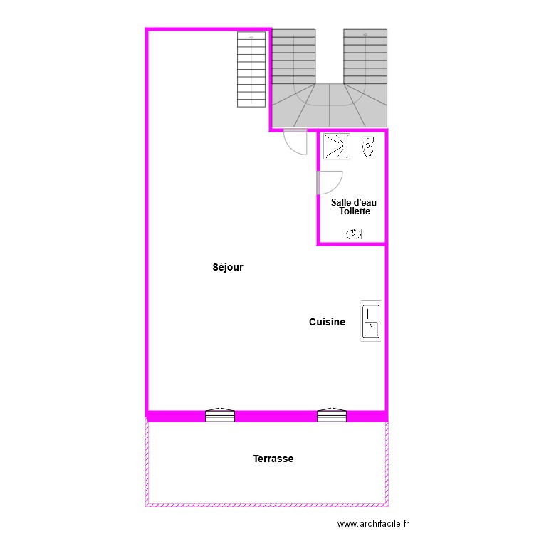 albert rose. Plan de 2 pièces et 94 m2