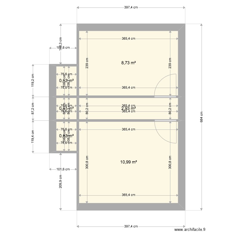 simoes 1er étage. Plan de 6 pièces et 25 m2