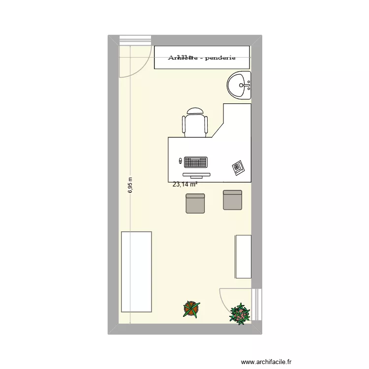 BUREAU1. Plan de 1 et 23 m² BUREAU1. Plan de 1 et 23 m²