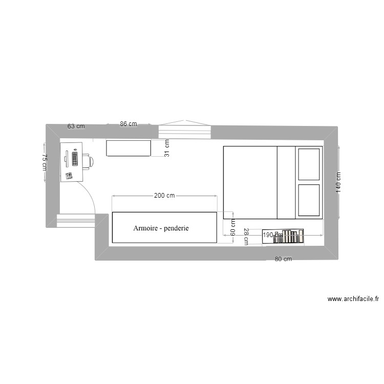chambre 1er gauche gauche . Plan de 0 pièce et 0 m2