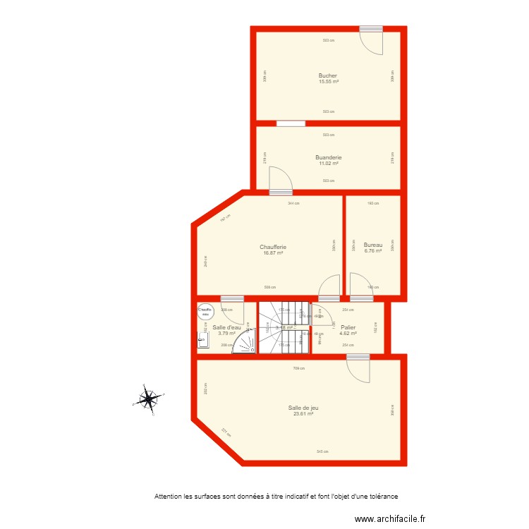 BI 2377 sous sol côté. Plan de 0 pièce et 0 m2