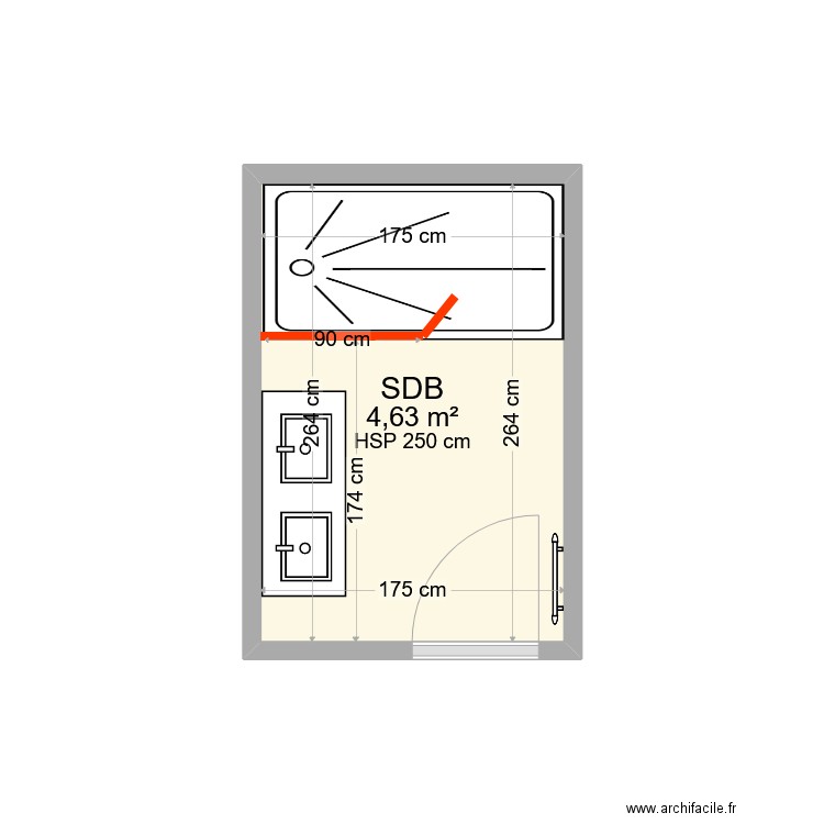 GUIRAUD SDB. Plan de 0 pièce et 0 m2