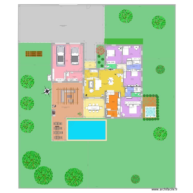 plan B 136/144/188/. Plan de 20 pièces et 1593 m2