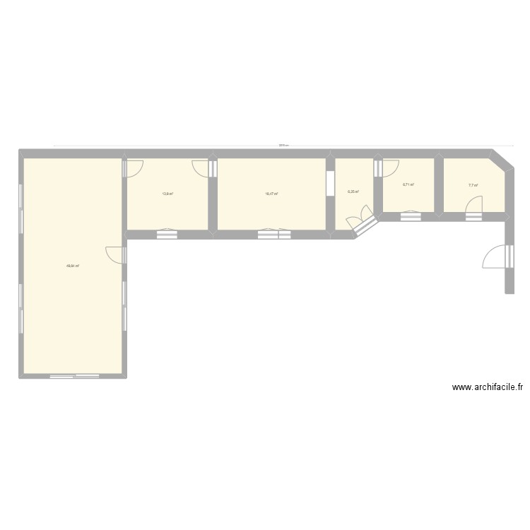 MORLE ETAT PROJETE. Plan de 6 pièces et 103 m2