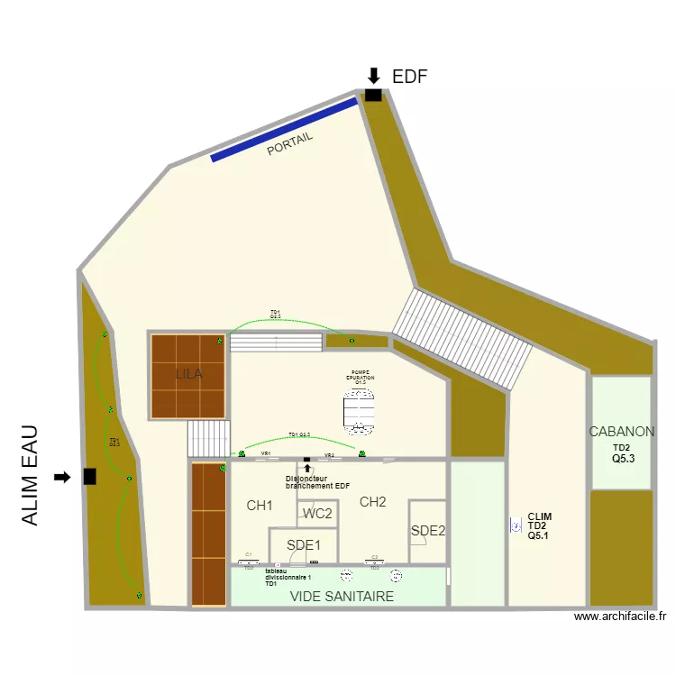 EXT1 IMPL MAILLET. Plan de 