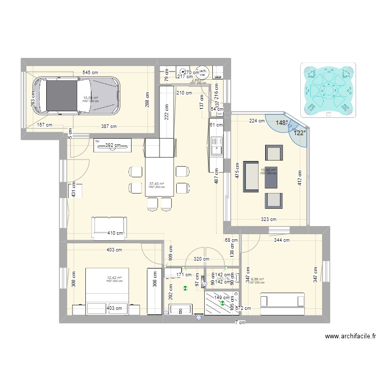 Maison Anita. Plan de 7 pièces et 102 m2