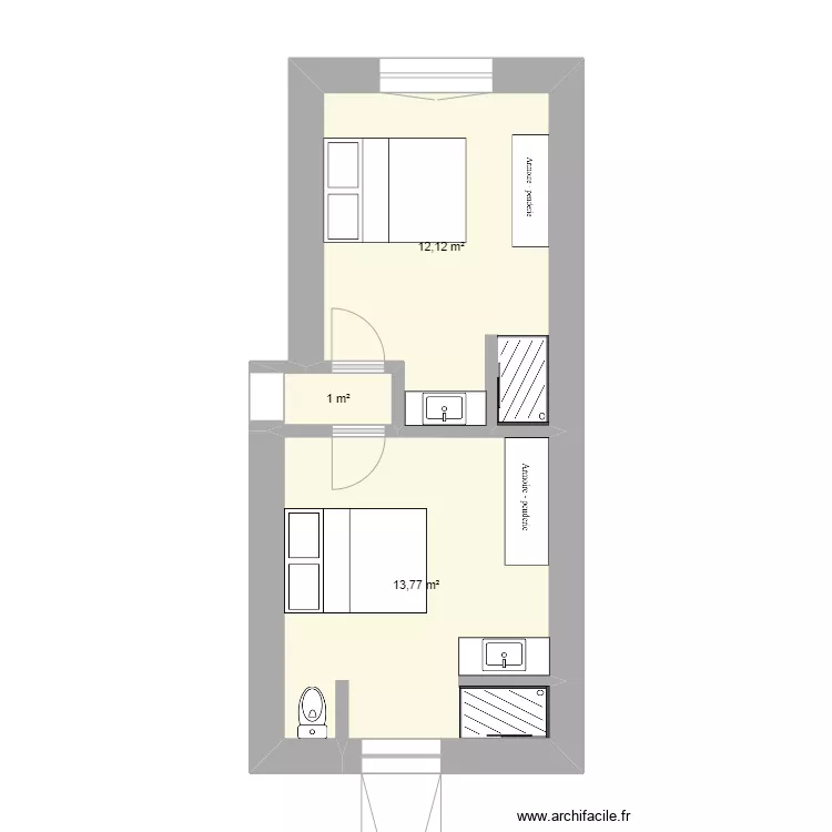 Chambres du garage. Plan de 
