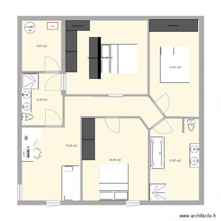 plan étage . Plan de 0 pièce et 0 m2